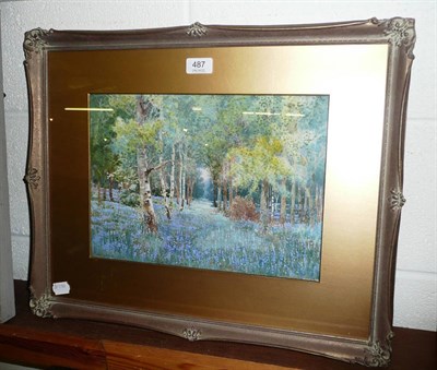 Lot 487 - William Outhwaite, Bluebells in Burnham Beeches