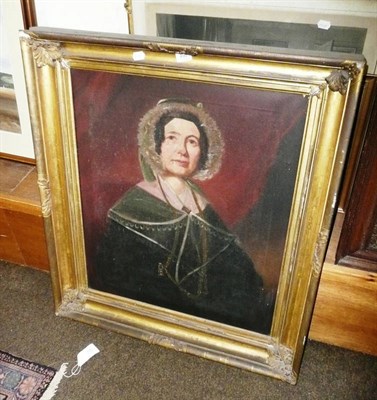 Lot 490 - Victorian oil portrait of a lady, an oil street scene and eight other pictures