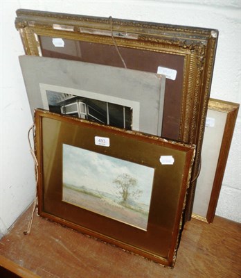 Lot 493 - Charnside, a framed watercolour landscape, two photographs, two prints, gilt framed watercolour and