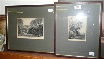 Lot 505 - Etching by S R Badmin 'Old Ash' and another etching by S R Badmin 'Burford, Oxfordshire'