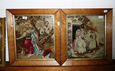 Lot 520 - A pair of woolwork pictures