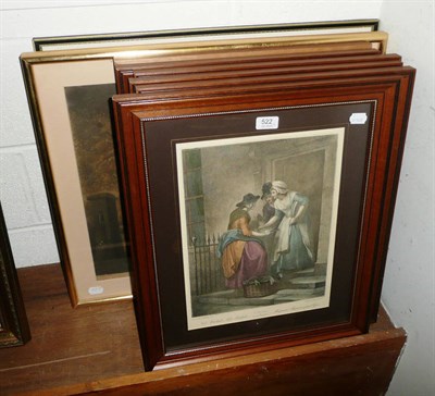 Lot 522 - Three framed prints after George Morland and six framed prints after Wheatley 'Cries of London'