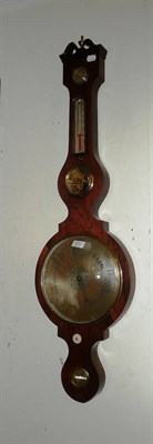 Lot 532 - A Victorian rosewood wheel barometer by J A Pizzi,  Billericay