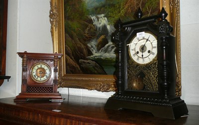 Lot 540 - A Junghans mantel clock and an Ansonia mantel clock