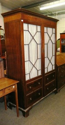 Lot 583 - Inlaid mahogany glazed cabinet