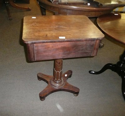 Lot 601 - A Victorian mahogany pedestal work table