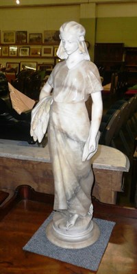 Lot 604 - An Italian alabaster classical figure of Ruth (a.f.)