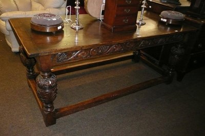 Lot 611 - An Elizabethan style oak small refectory table