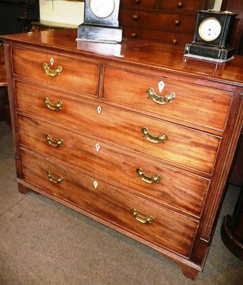 Lot 617 - A George lll mahogany three height chest with reeded stiles