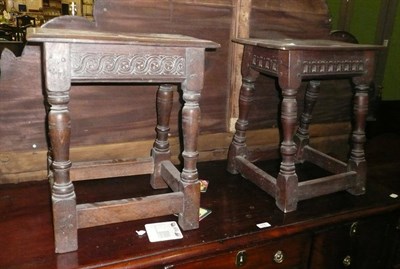 Lot 657 - Two late 18th century joint stools