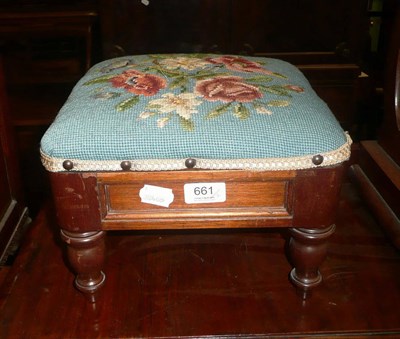 Lot 661 - A pair of Victorian footstools with woolwork tops