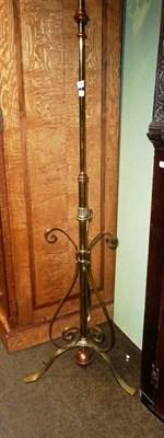 Lot 679 - Brass standard lamp