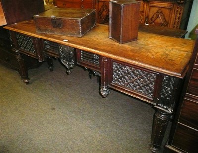 Lot 691 - Gothic oak serving table