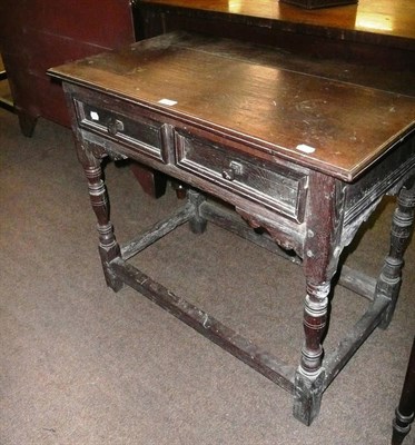 Lot 696 - An early 18th century two drawer side table