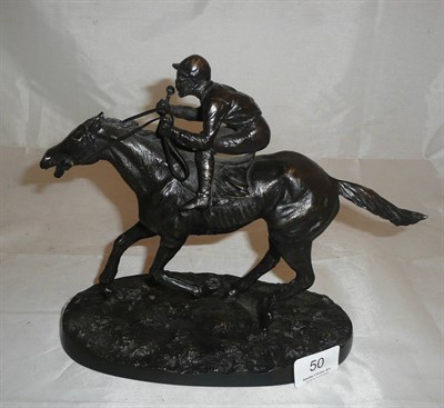 Lot 50 - After Mene, a bronze of a horse and jockey