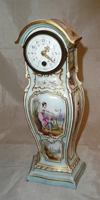 Lot 52 - French faience miniature longcase clock