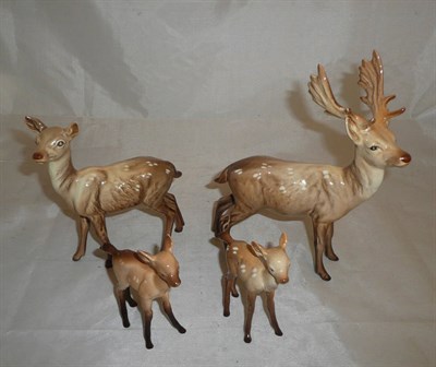 Lot 54 - Beswick stag and family (4)