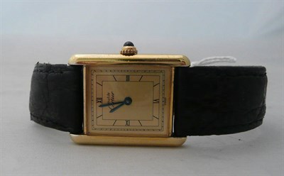 Lot 57 - A gilt metal 'Must de Cartier' wristwatch