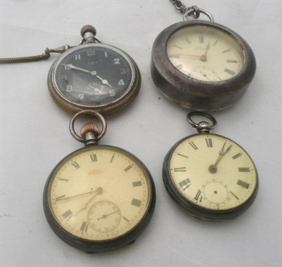 Lot 65 - Four assorted watches and silver chain
