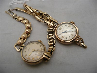Lot 80 - Two lady's gold wristwatches