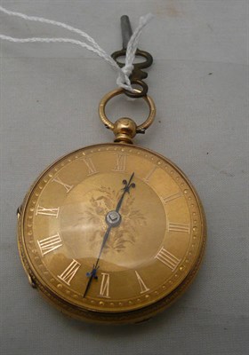 Lot 90 - An 18ct gold lady's fob watch