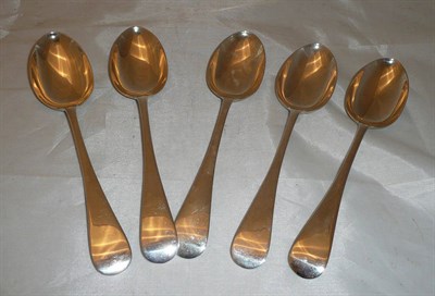 Lot 95 - Five silver tablespoons, 12.8oz approx