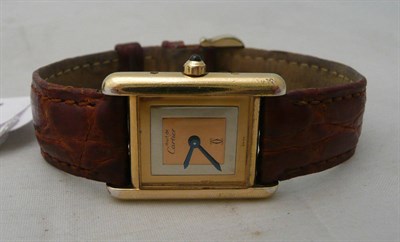 Lot 96 - A gilt metal 'Must de Cartier' wristwatch