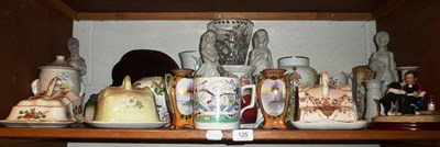 Lot 125 - Shelf of assorted ornamental china, cheese dishes, etc