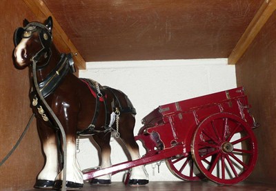 Lot 130 - A Melba heavy horse and wood cart