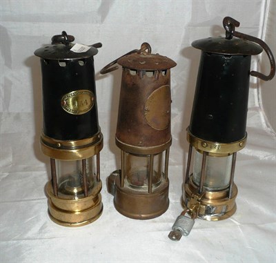 Lot 146 - Patterson miners lamp and two others (3)