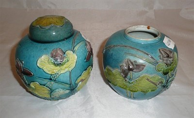 Lot 153 - A pair of circa 1900 Chinese ginger jars (one with cover)