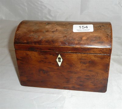 Lot 154 - A yew wood tea caddy