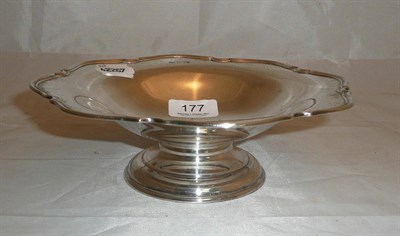 Lot 177 - Silver bracketed circular pedestal dish, initialled H, 12oz