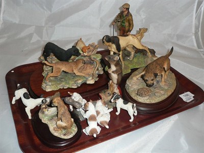 Lot 186 - A tray of Border Fine Art groups, mostly dogs