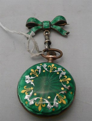 Lot 208 - A lady's enamel watch