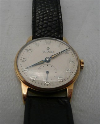 Lot 226 - A 9ct gold wristwatch signed 'Tudor'