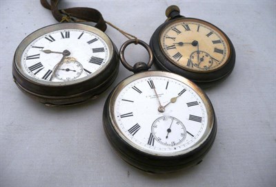 Lot 235 - Two silver cased pocket watches and another