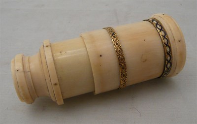 Lot 249 - A 19th century ivory single draw telescope