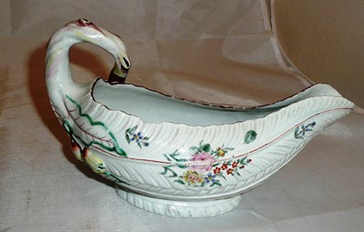 Lot 262 - 18th century leaf form moulded sauce boat (chipped)