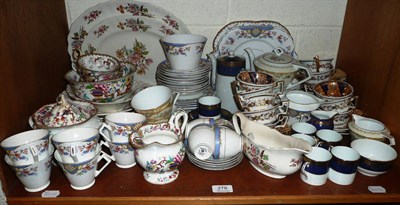 Lot 278 - Victorian blue and gold part tea set, Meakin dinner set and a quantity of tea and dinner wares