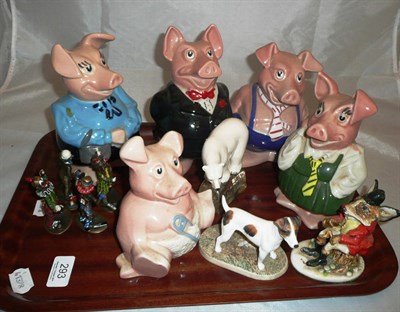 Lot 293 - Five Nat West Wade pig money banks, other collectables etc