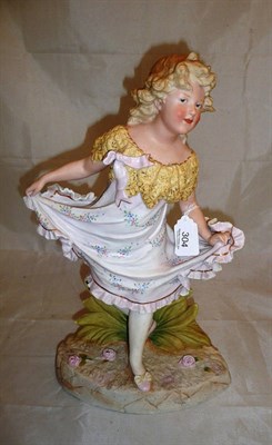 Lot 304 - Heubach bisque figure of a young girl