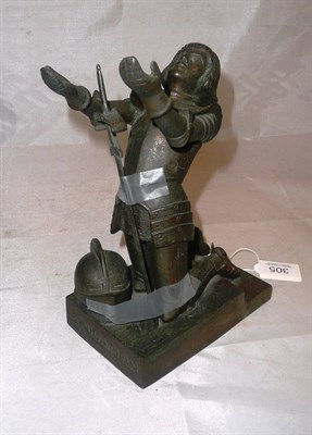 Lot 305 - Cast figure of a kneeling knight 'Dedication'