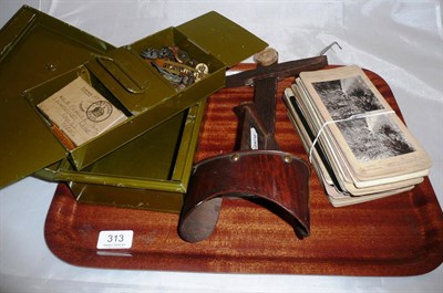 Lot 313 - Stereoscopic viewer and cards, coins and medals