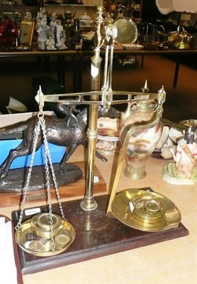 Lot 319 - A set brass Avery balance scales and weights