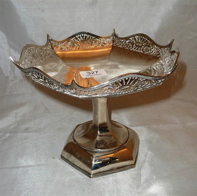 Lot 327 - A George V hexagonal panelled tazza by Walker & Hall, Sheffield 1922, 16.5cm