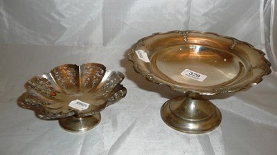 Lot 329 - Silver tazza and a small pierced bowl