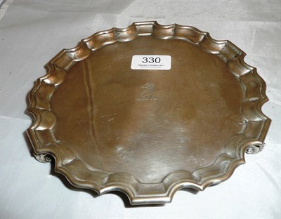 Lot 330 - Cradock of Hartforth crested silver waiter