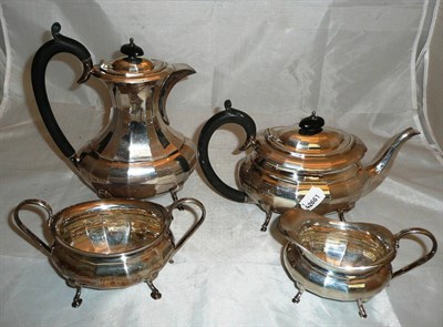 Lot 336 - Four piece silver tea and coffee service