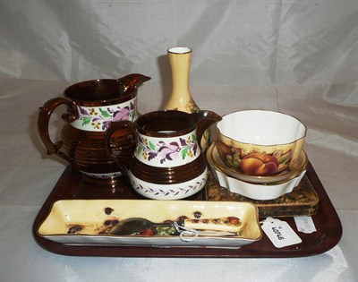 Lot 341 - Cased set of six teaspoons, 'Dorothy Vernon ', six pieces of Aynsley and two lustre jugs